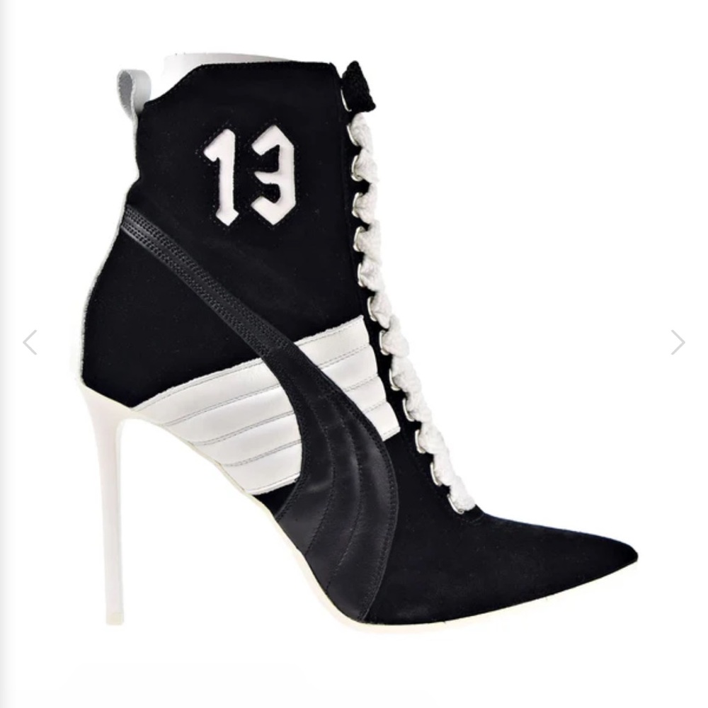 NWT Fenty x Puma Women’s High Heel Suede Rhianna Black White Athletic Shoe